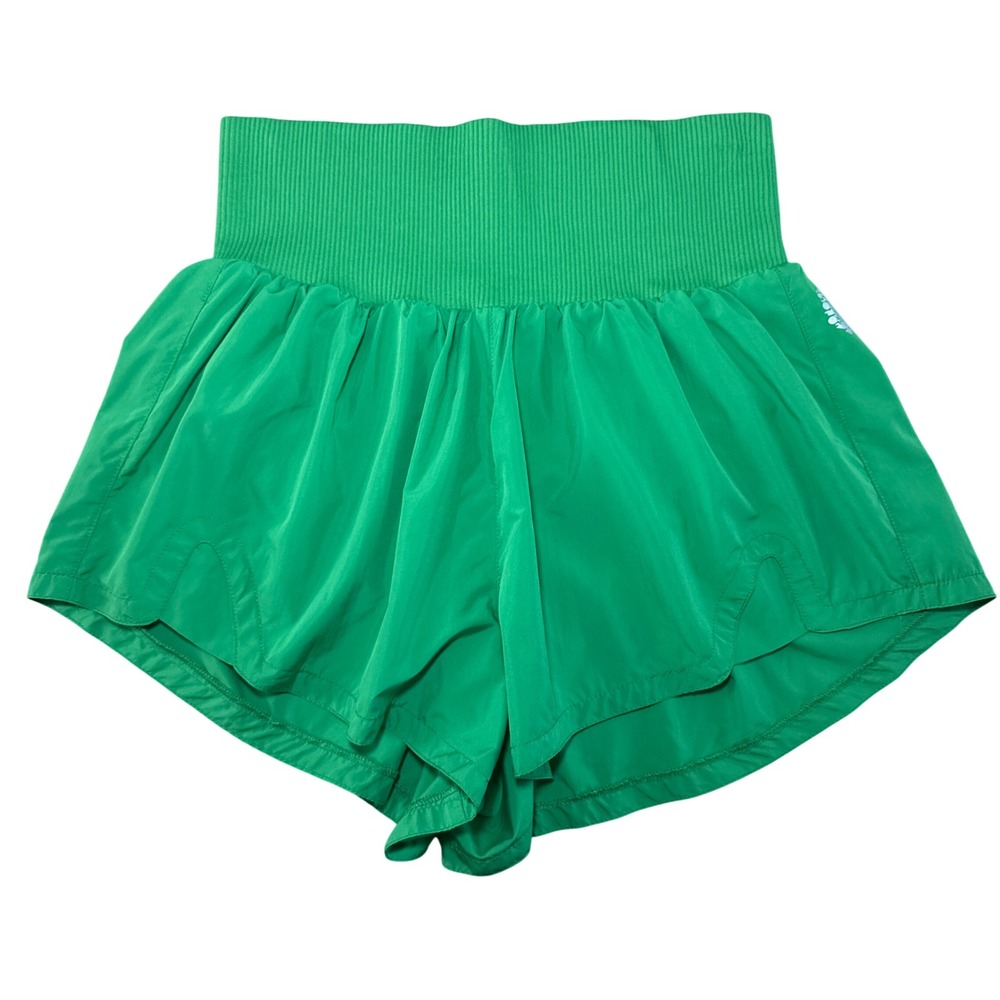 Free People Movement The Way Home Shorts Green High Rise Smocked Waist Medium